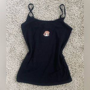 Black Mushroom Patch Long Camisole
